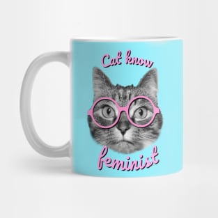 Cat know feminist cute cat design Mug